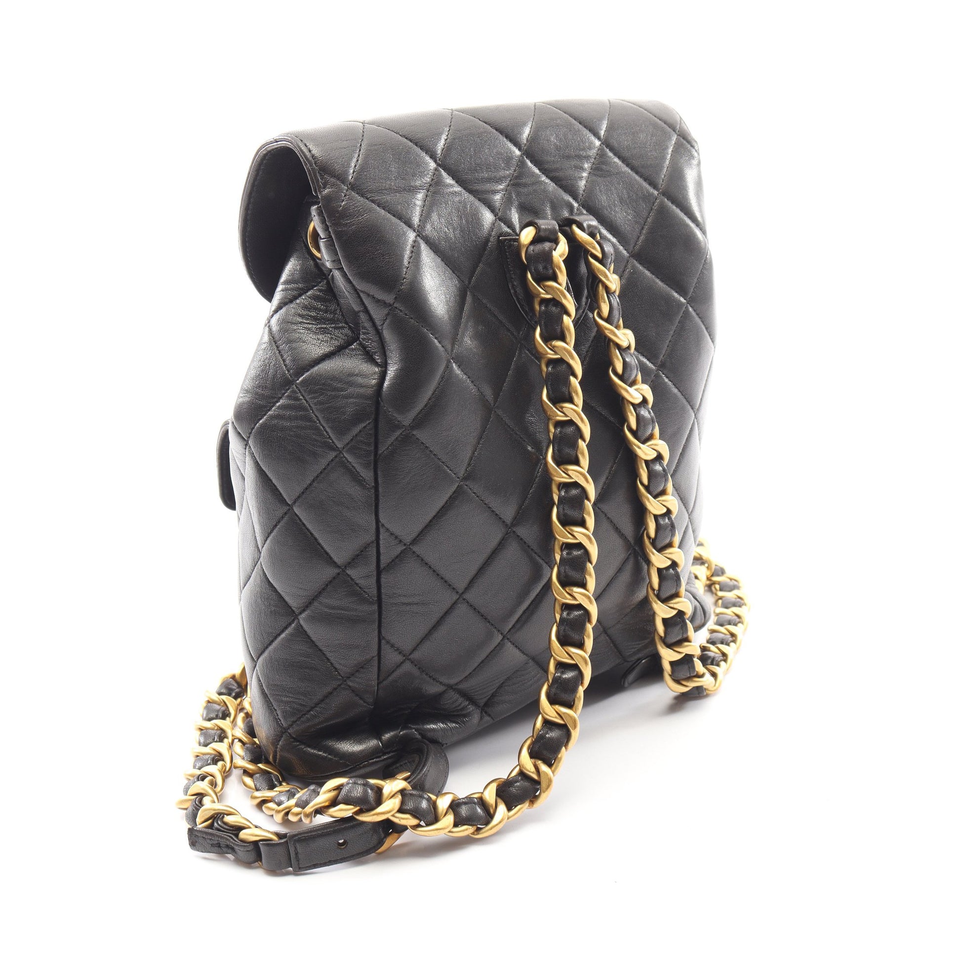 マトラッセ バックパック リュックサック ラムスキン ブラック ゴールド金具 シャネル バッグ CHANEL