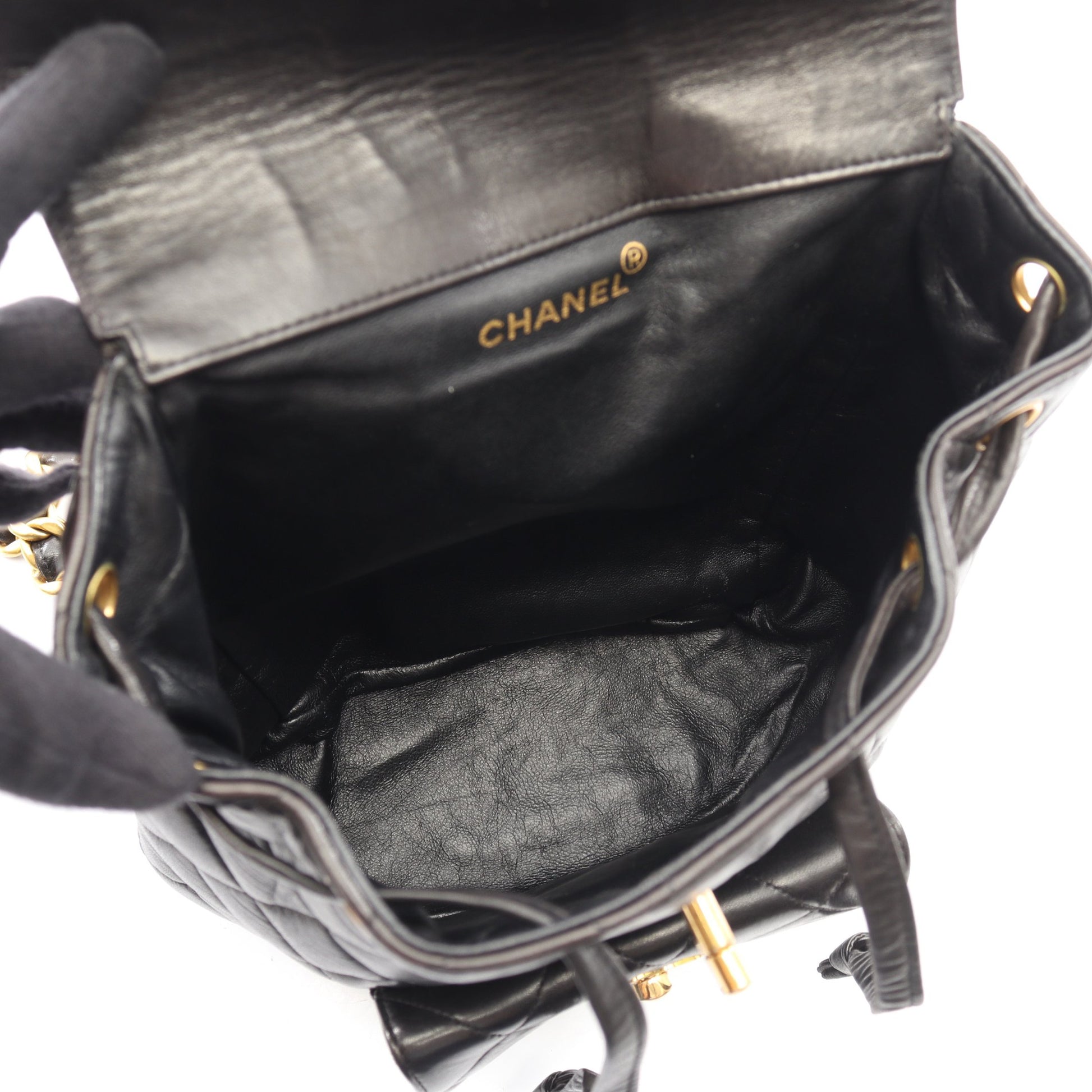 マトラッセ バックパック リュックサック ラムスキン ブラック ゴールド金具 シャネル バッグ CHANEL