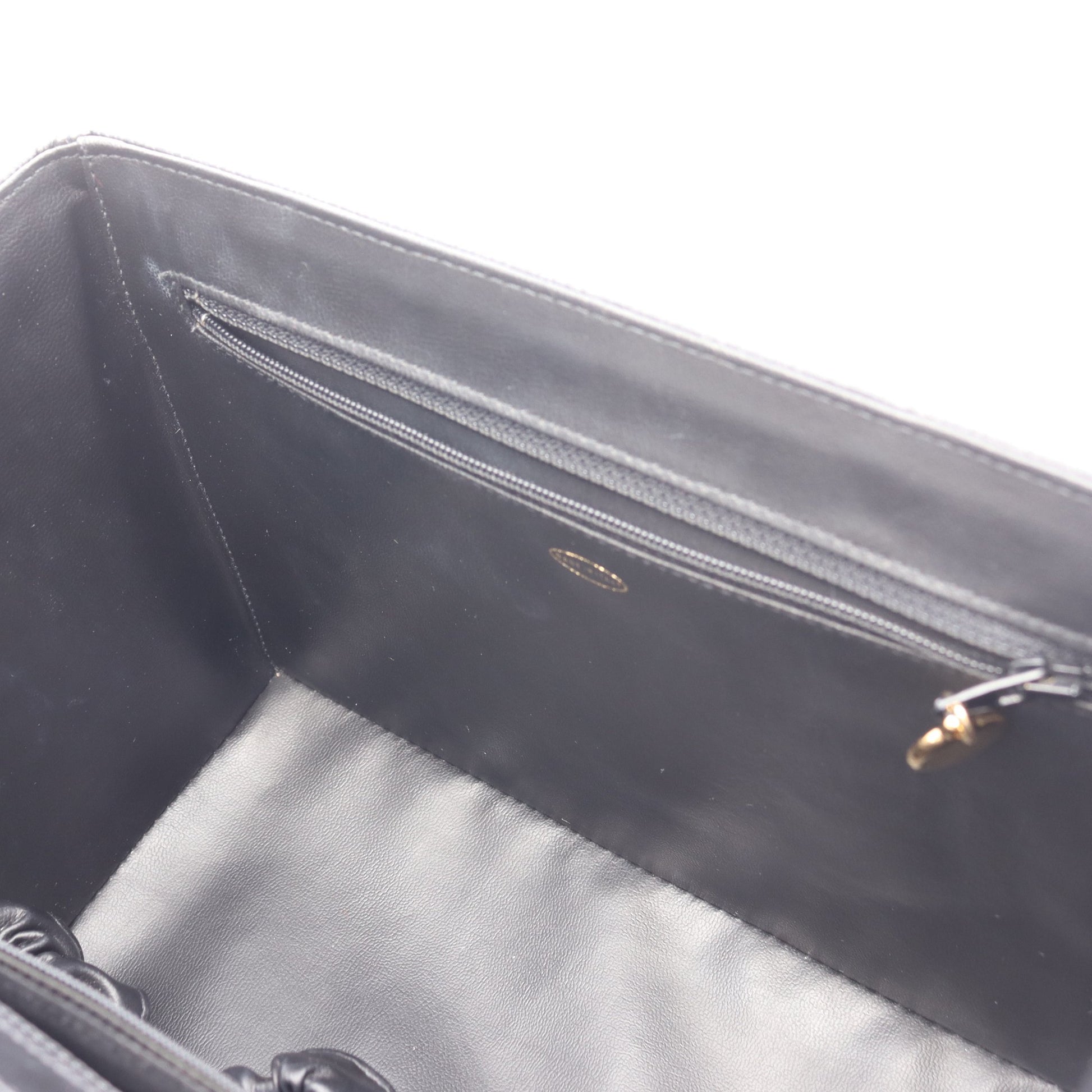 ココマーク 2WAY バニティバッグ キャビアスキン ブラック ゴールド金具 シャネル バッグ CHANEL