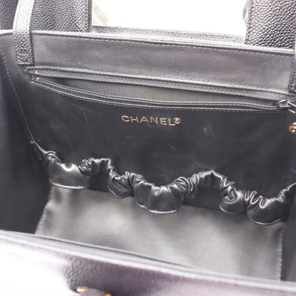 ココマーク 2WAY バニティバッグ キャビアスキン ブラック ゴールド金具 シャネル バッグ CHANEL