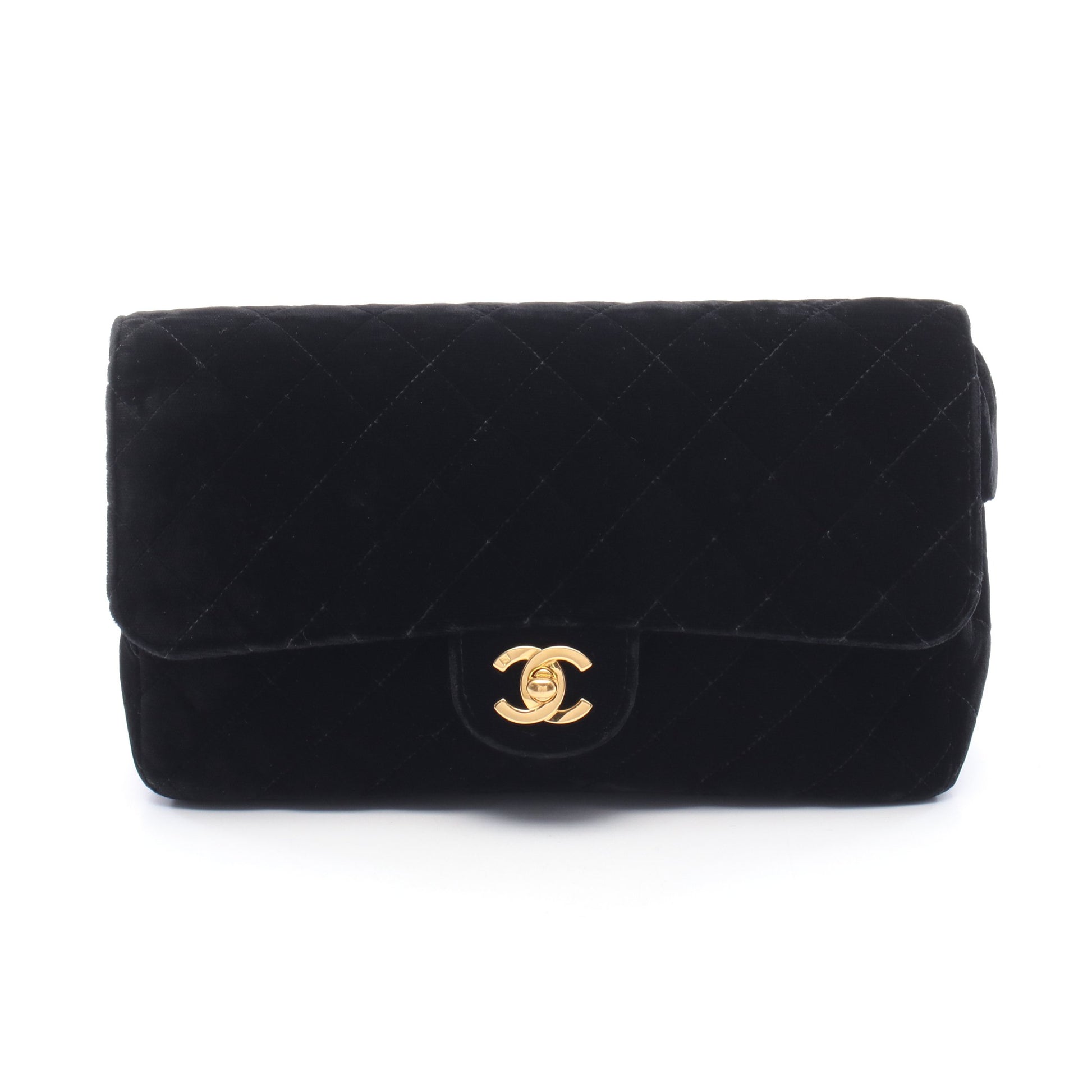 マトラッセ バックパック リュックサック ベロア ブラック ゴールド金具 シャネル バッグ CHANEL