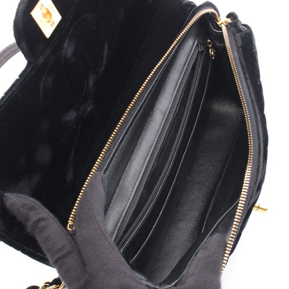 マトラッセ バックパック リュックサック ベロア ブラック ゴールド金具 シャネル バッグ CHANEL