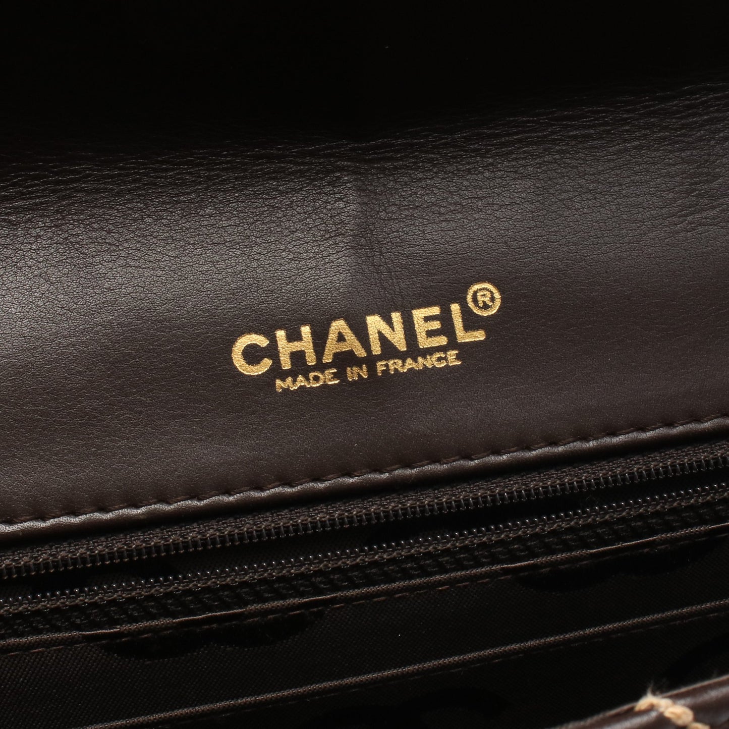 ワイルドステッチ チェーンショルダーバッグ レザー ダークブラウン ゴールド金具 シャネル バッグ CHANEL