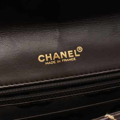 ワイルドステッチ チェーンショルダーバッグ レザー ダークブラウン ゴールド金具 シャネル バッグ CHANEL