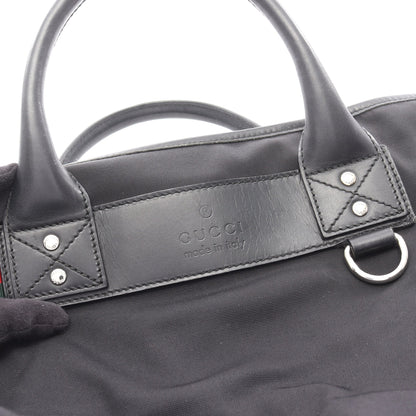 シェリーライン トートバッグ ハンドバッグ トートバッグ ナイロン レザー ブラック グッチ バッグ GUCCI