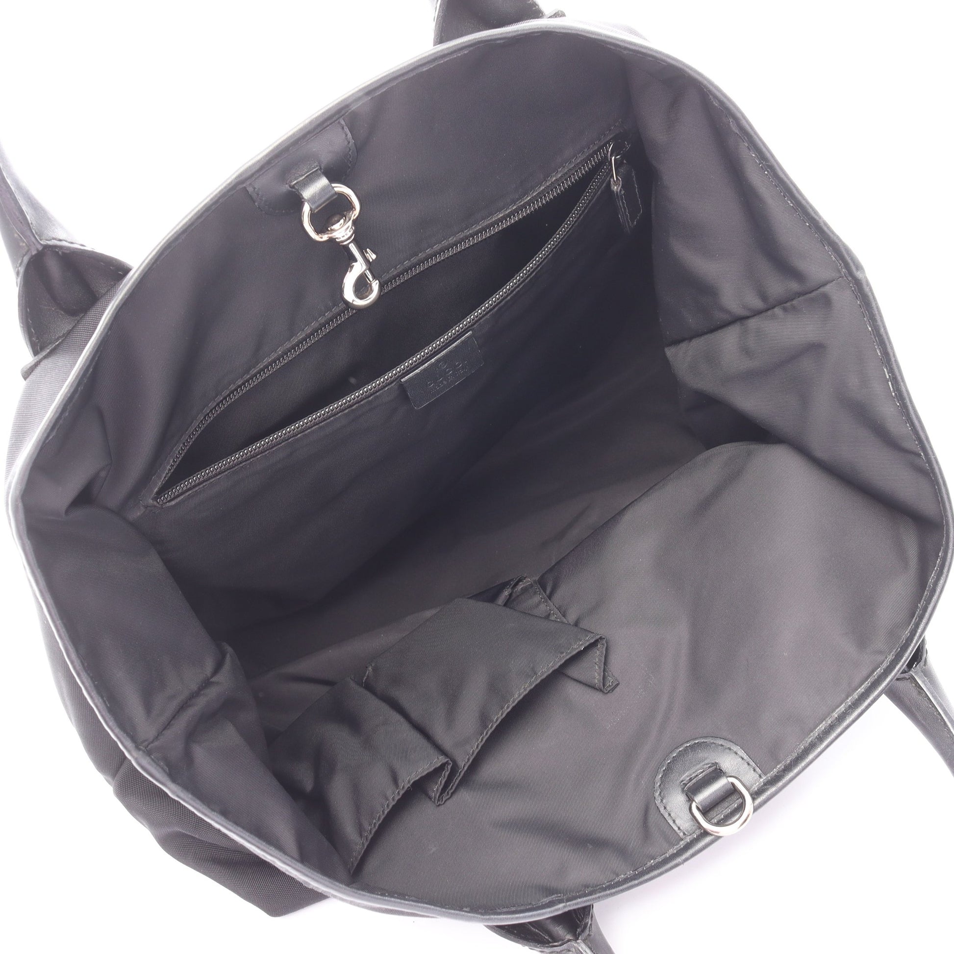 シェリーライン トートバッグ ハンドバッグ トートバッグ ナイロン レザー ブラック グッチ バッグ GUCCI