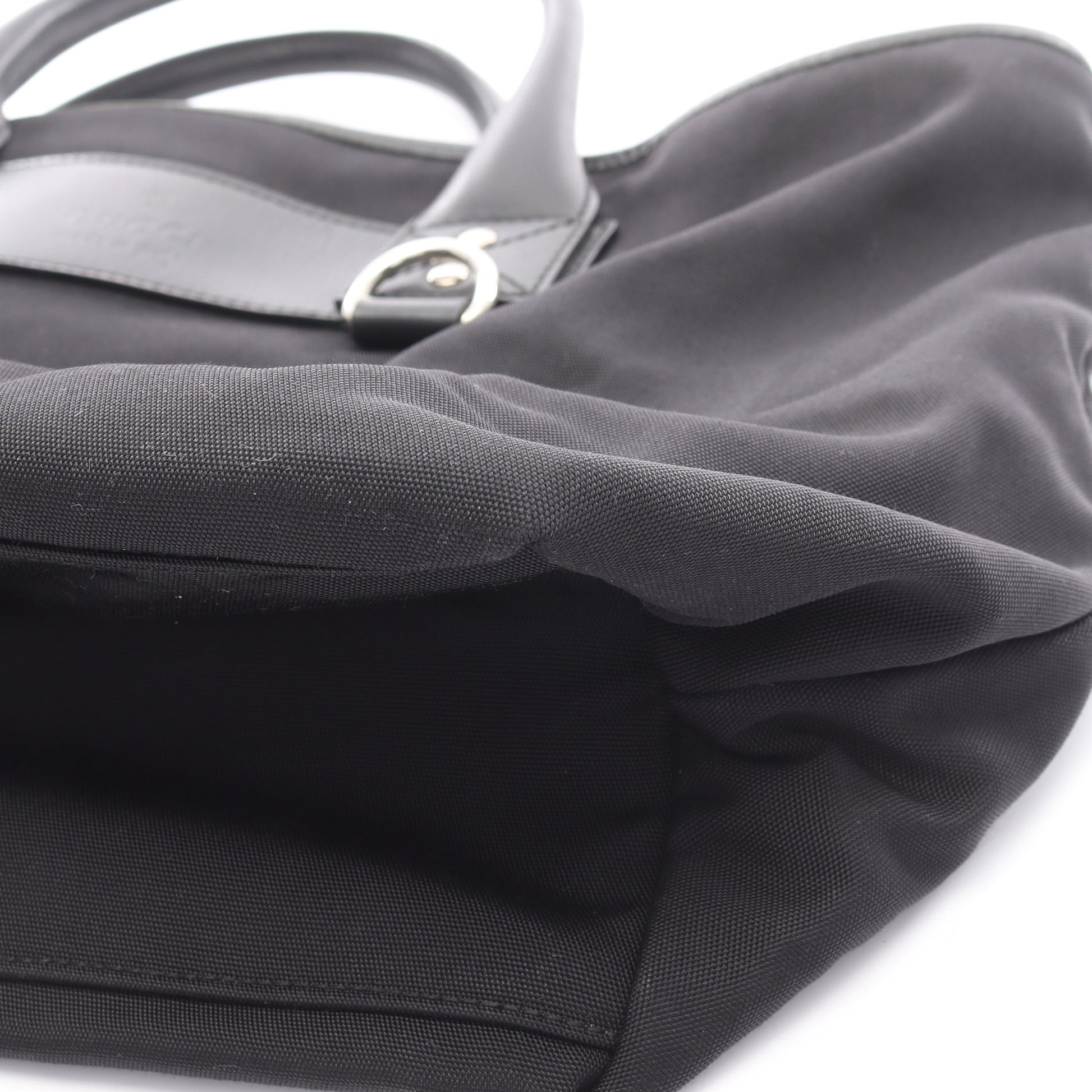 シェリーライン トートバッグ ハンドバッグ トートバッグ ナイロン レザー ブラック グッチ バッグ GUCCI