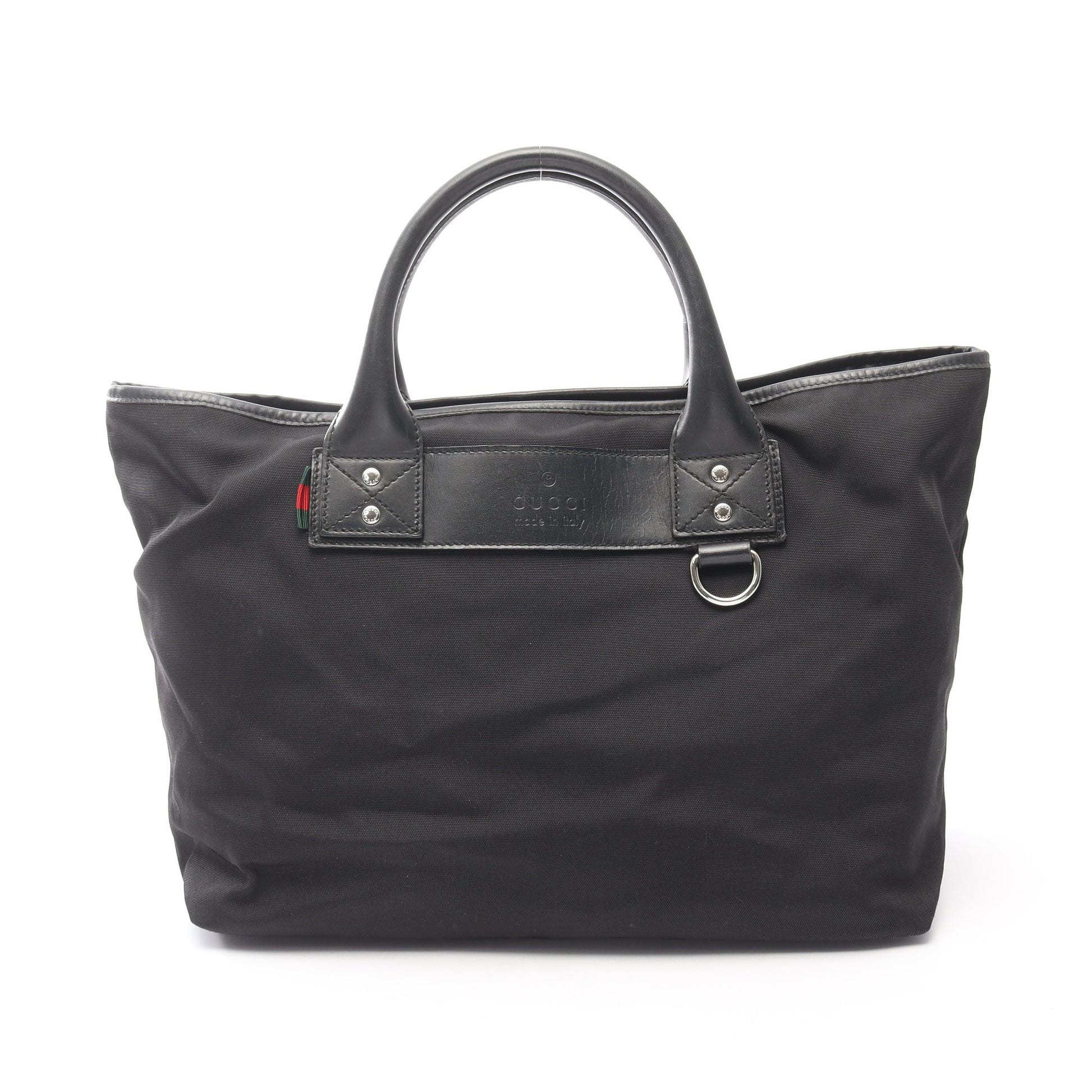 シェリーライン トートバッグ ハンドバッグ トートバッグ ナイロン レザー ブラック グッチ バッグ GUCCI