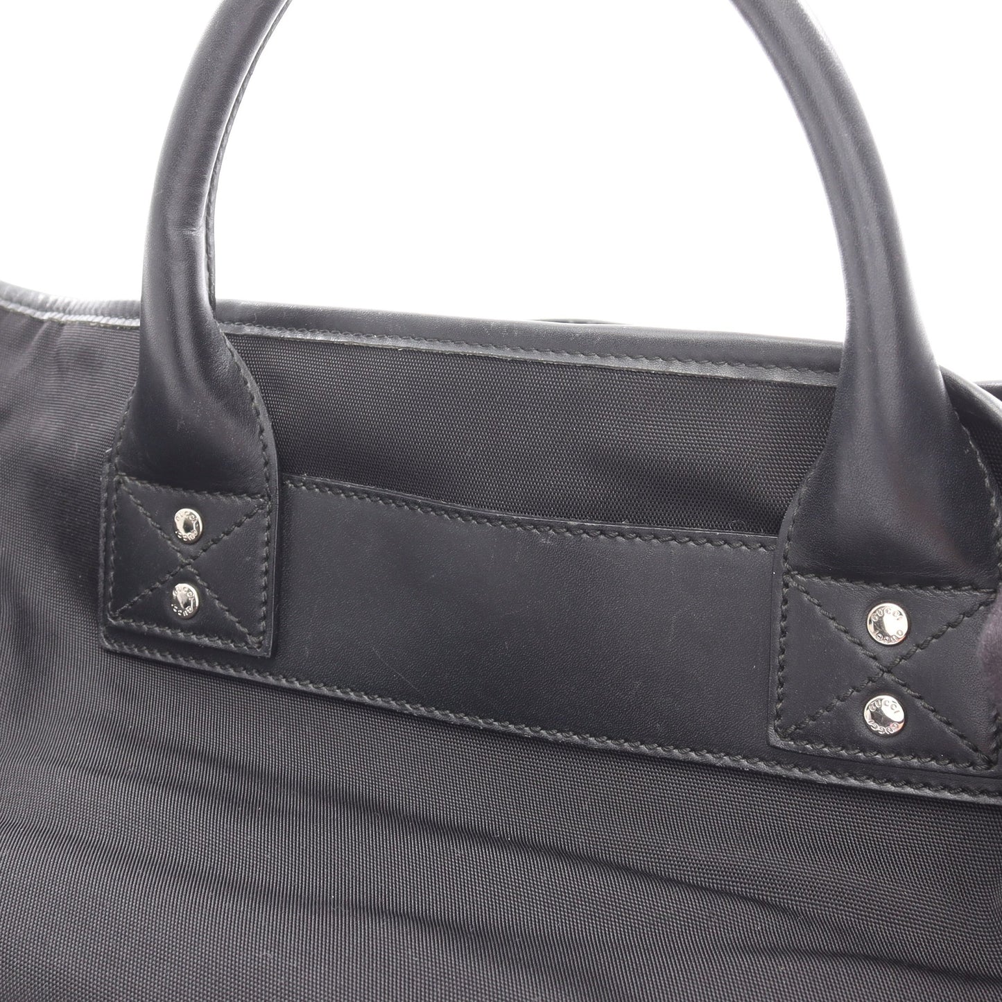 シェリーライン トートバッグ ハンドバッグ トートバッグ ナイロン レザー ブラック グッチ バッグ GUCCI