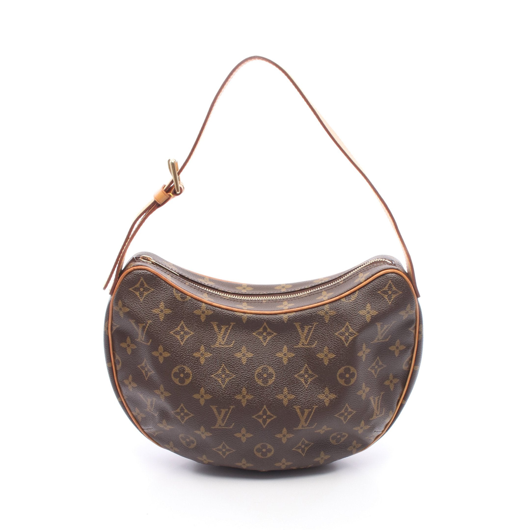 【LOUIS VUITTON】クロワッサン MM クロワッサンMM モノグラム ショルダーバッグ PVC レザー ブラウン