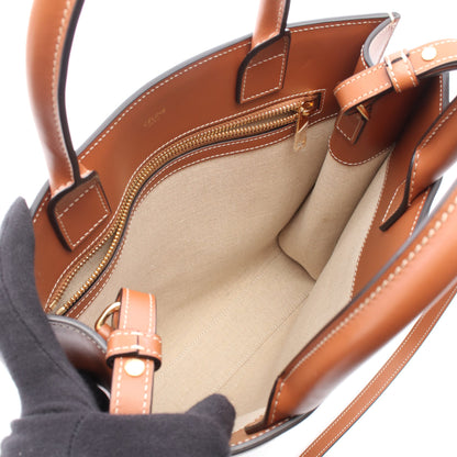 スモール バーティカル カバ 2WAY ハンドバッグ トートバッグ キャンバス レザー ベージュ ブラウン セリーヌ バッグ CELINE