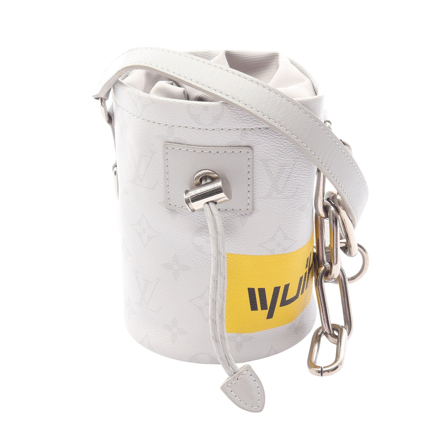 チョークナノバッグ ホワイトモノグラム ショルダーバッグ PVC レザー ホワイト ライトグレー ルイヴィトン バッグ LOUIS VUITTON