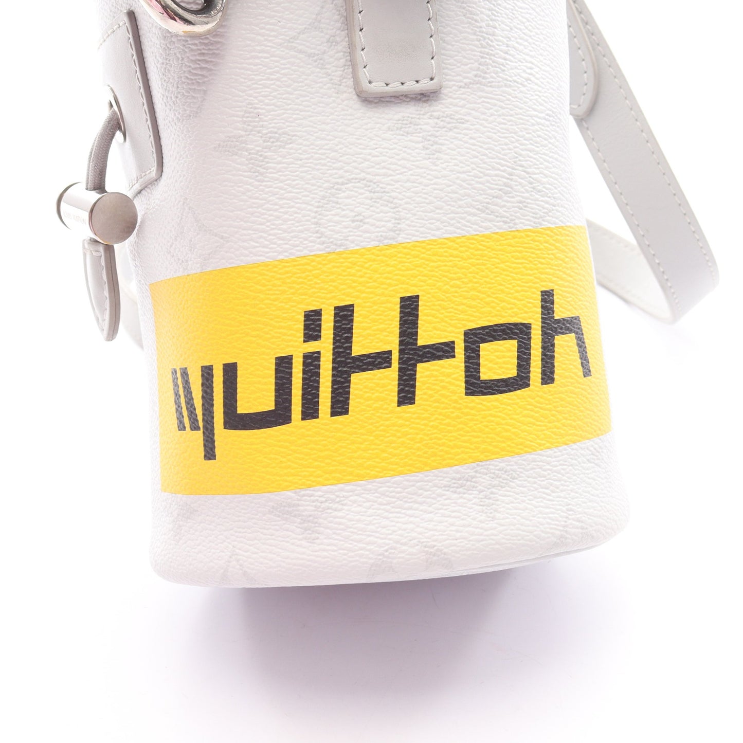 チョークナノバッグ ホワイトモノグラム ショルダーバッグ PVC レザー ホワイト ライトグレー ルイヴィトン バッグ LOUIS VUITTON