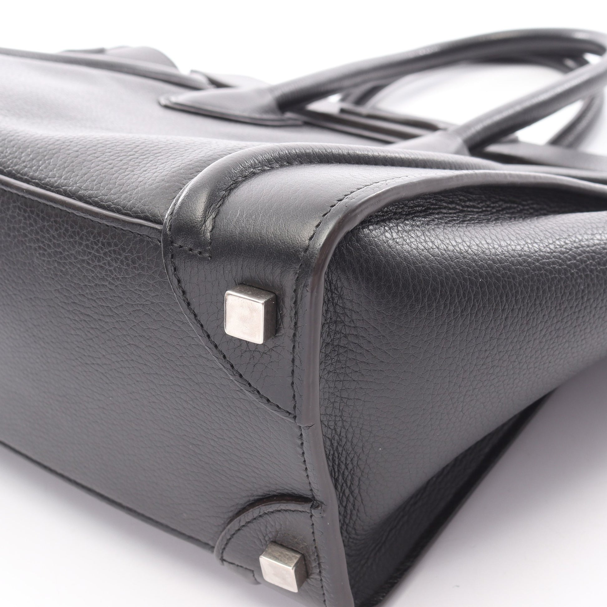 ラゲージ マイクロショッパー ハンドバッグ トートバッグ レザー ブラック セリーヌ バッグ CELINE