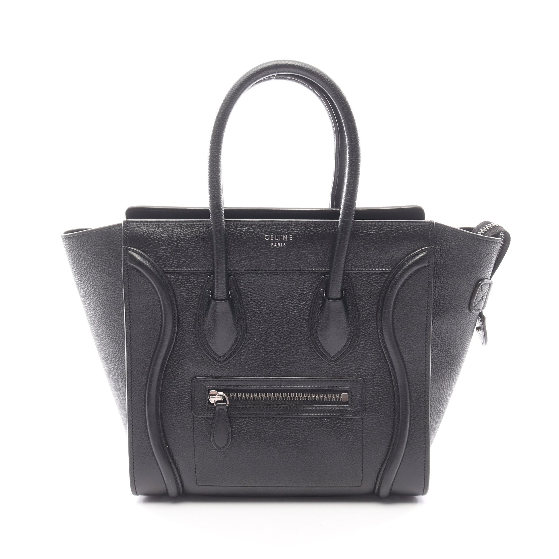ラゲージ マイクロショッパー ハンドバッグ トートバッグ レザー ブラック セリーヌ バッグ CELINE