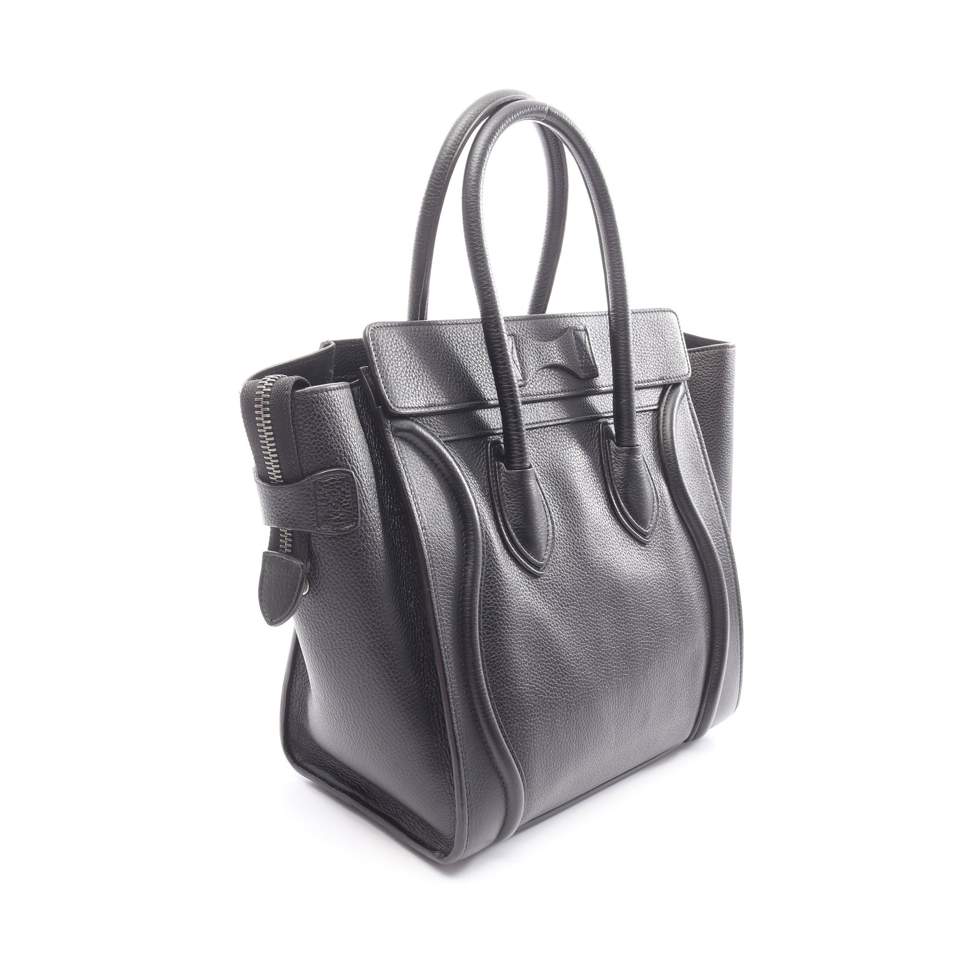 ラゲージ マイクロショッパー ハンドバッグ トートバッグ レザー ブラック セリーヌ バッグ CELINE