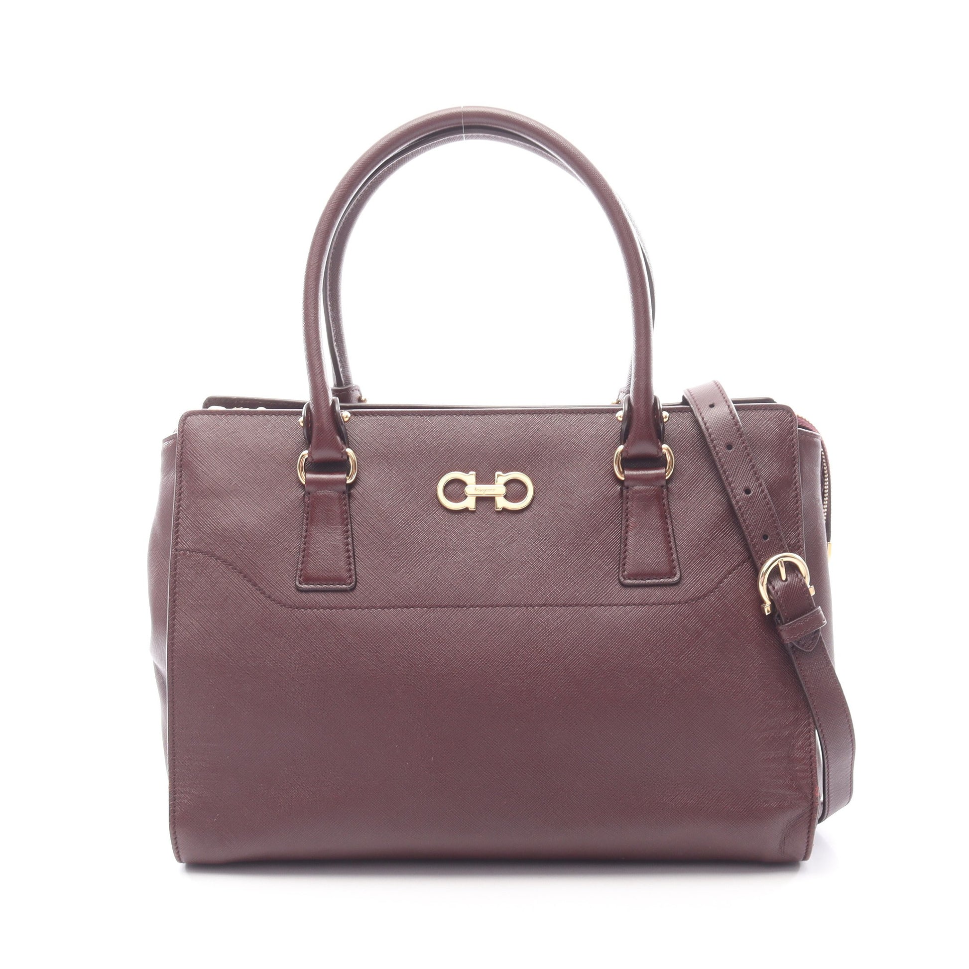ガンチーニ 2way ハンドバッグ レザー ボルドー サルヴァトーレフェラガモ バッグ Salvatore Ferragamo