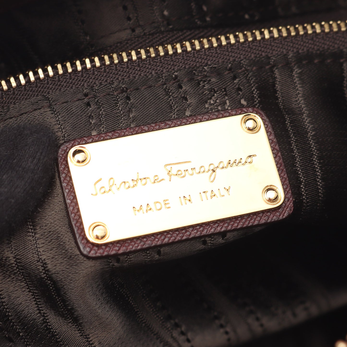 ガンチーニ 2way ハンドバッグ レザー ボルドー サルヴァトーレフェラガモ バッグ Salvatore Ferragamo