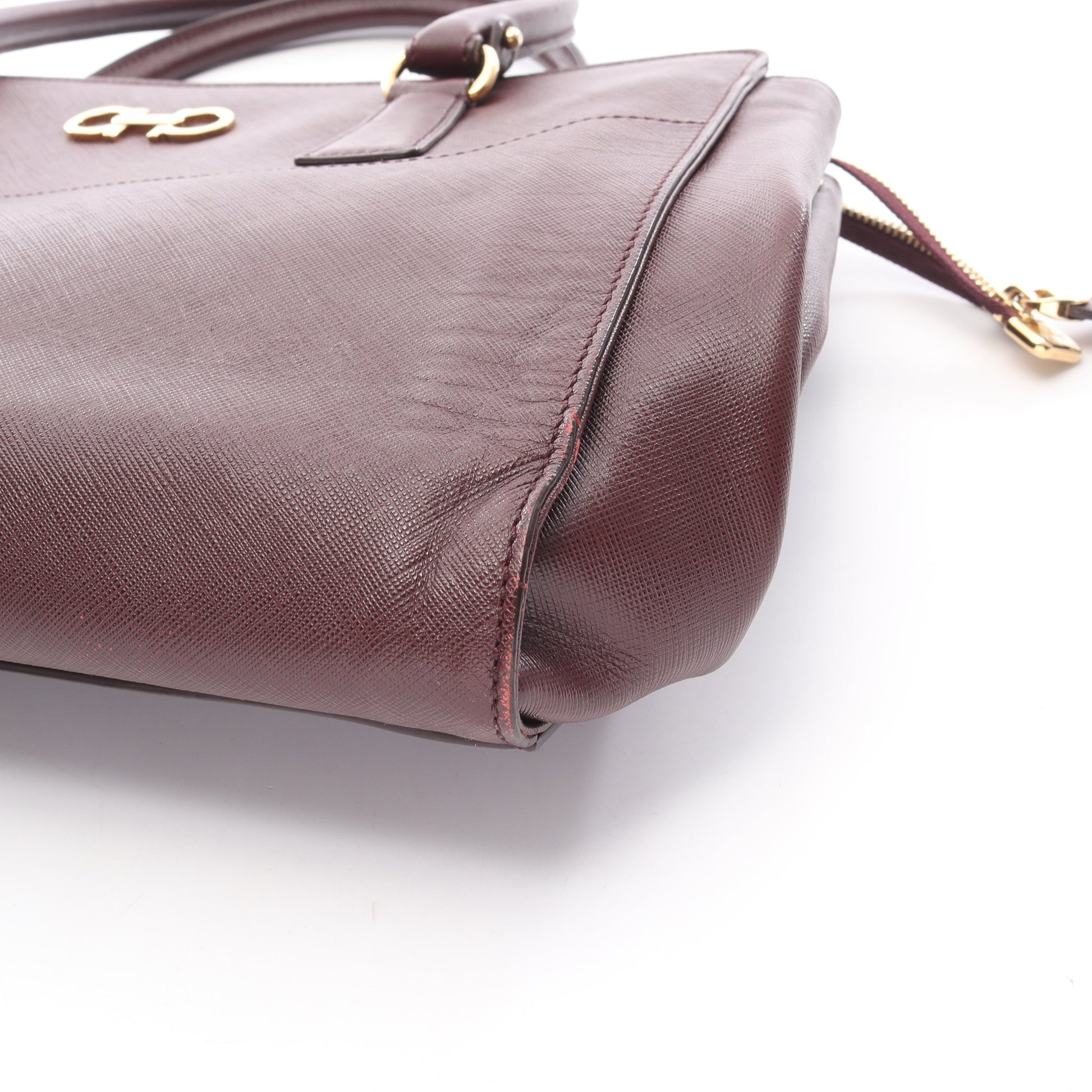 ガンチーニ 2way ハンドバッグ レザー ボルドー サルヴァトーレフェラガモ バッグ Salvatore Ferragamo