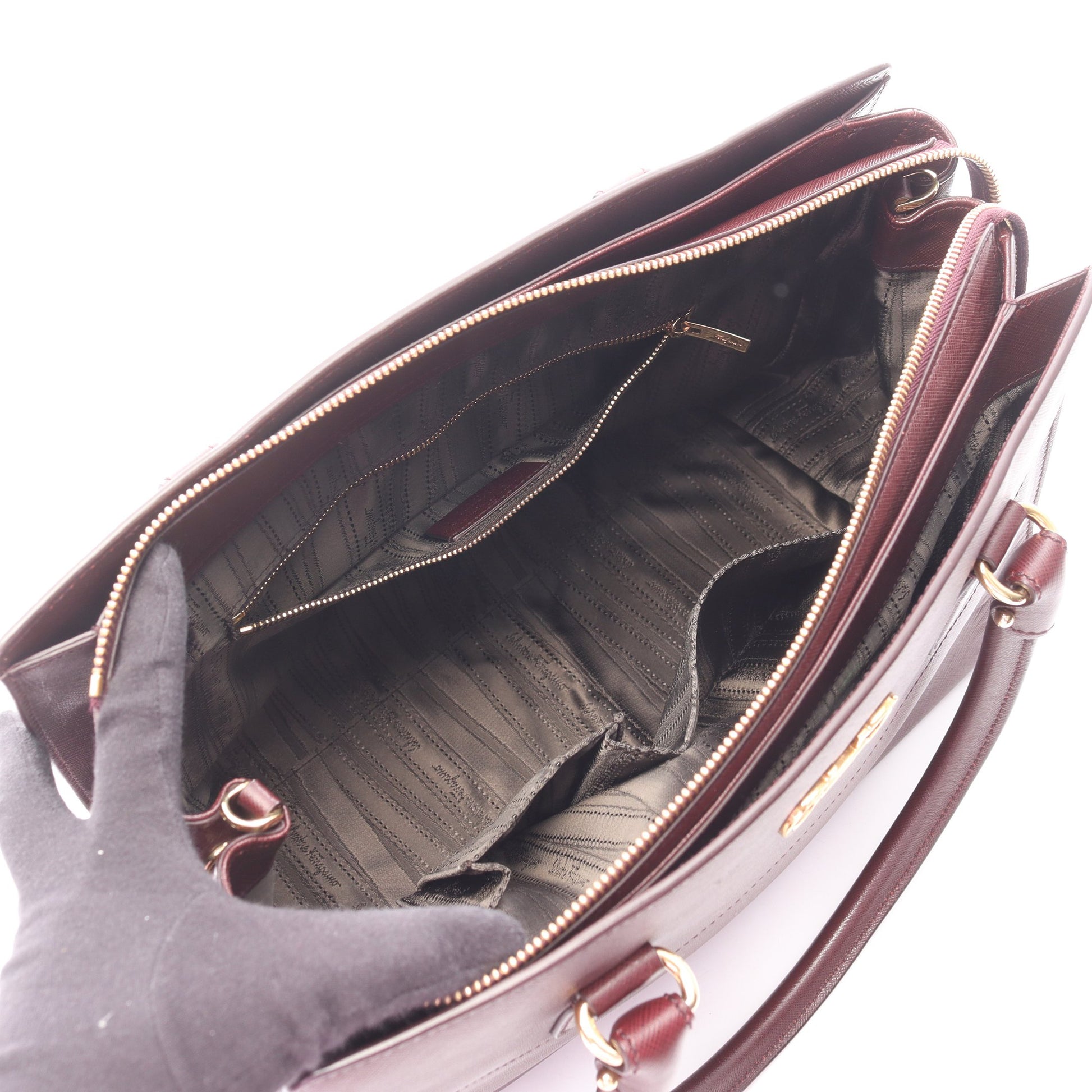 ガンチーニ 2way ハンドバッグ レザー ボルドー サルヴァトーレフェラガモ バッグ Salvatore Ferragamo