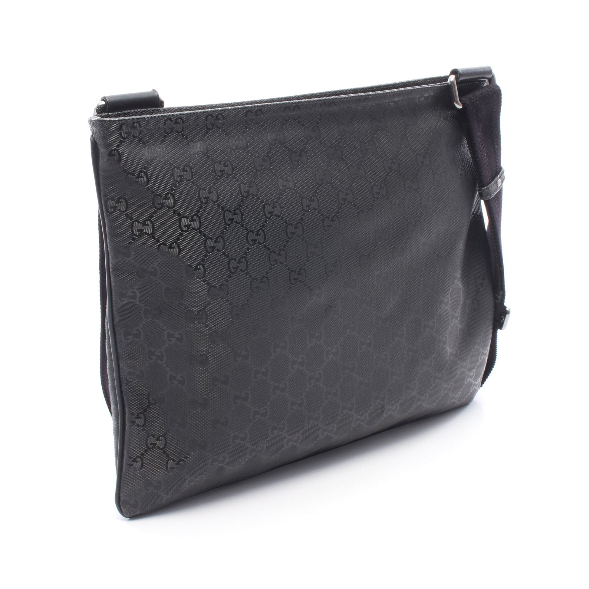 GGインプリメ ショルダーバッグ PVC レザー ブラック グッチ バッグ GUCCI