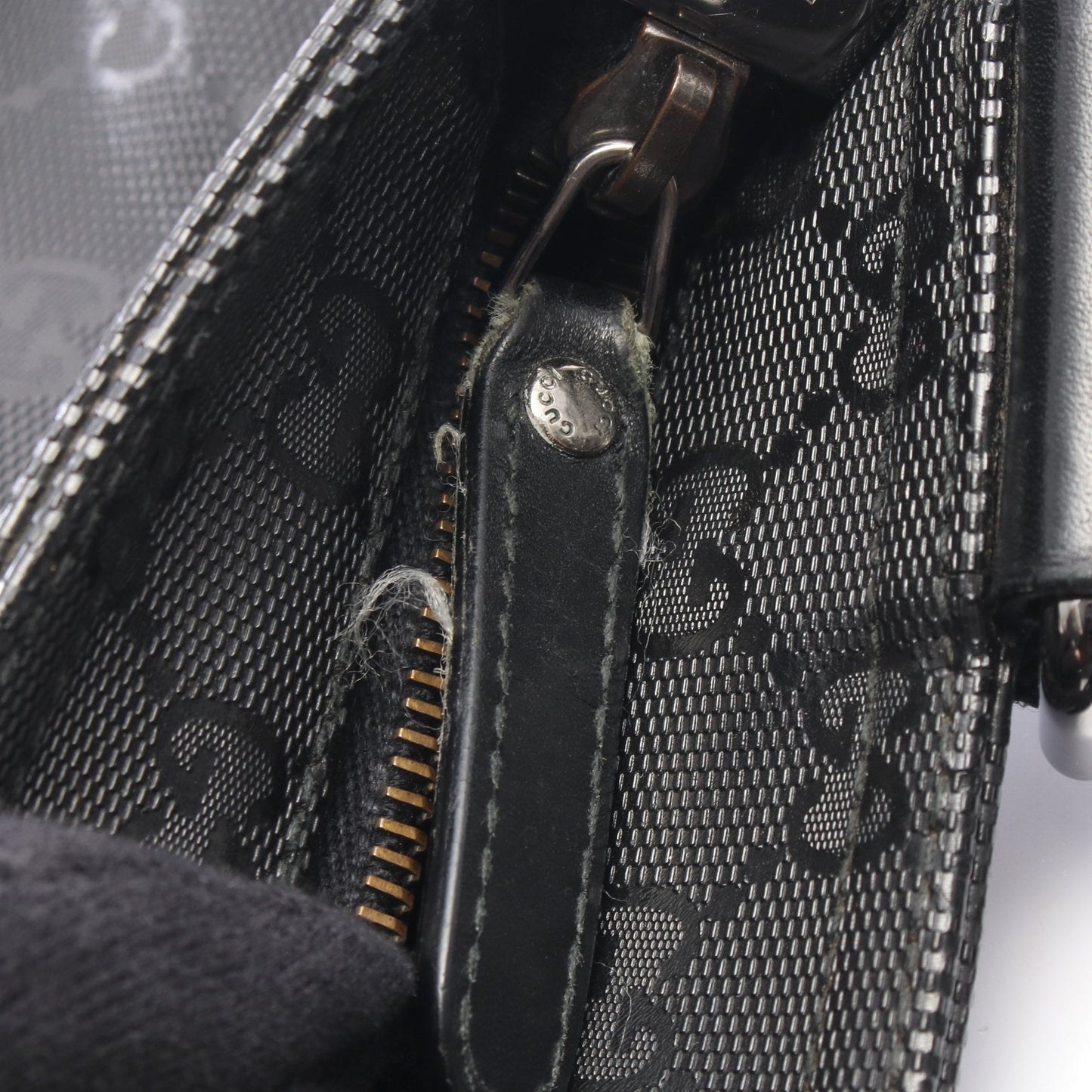 GGインプリメ ショルダーバッグ PVC レザー ブラック グッチ バッグ GUCCI
