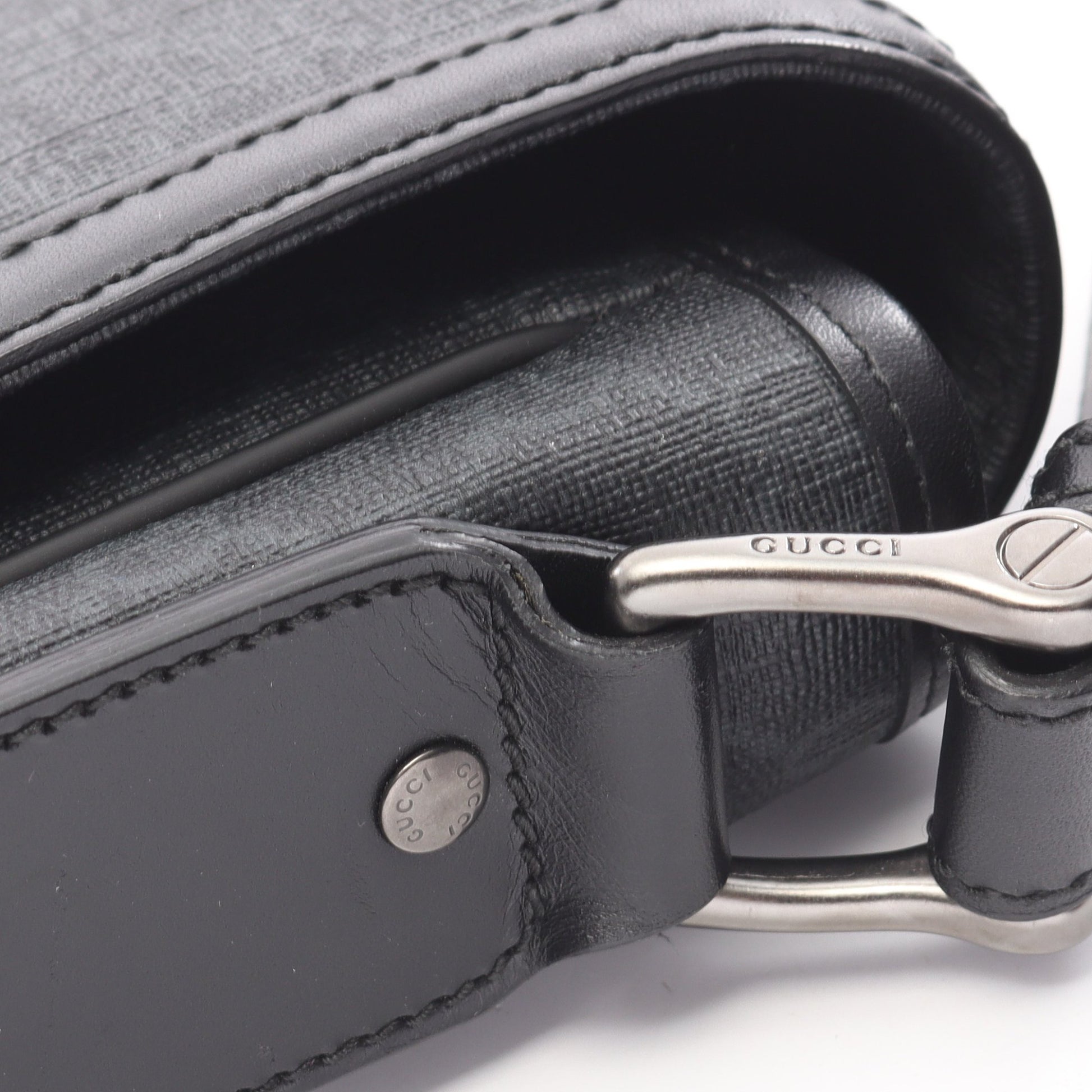 GGスプリーム ショルダーバッグ PVC レザー ブラック グッチ バッグ GUCCI