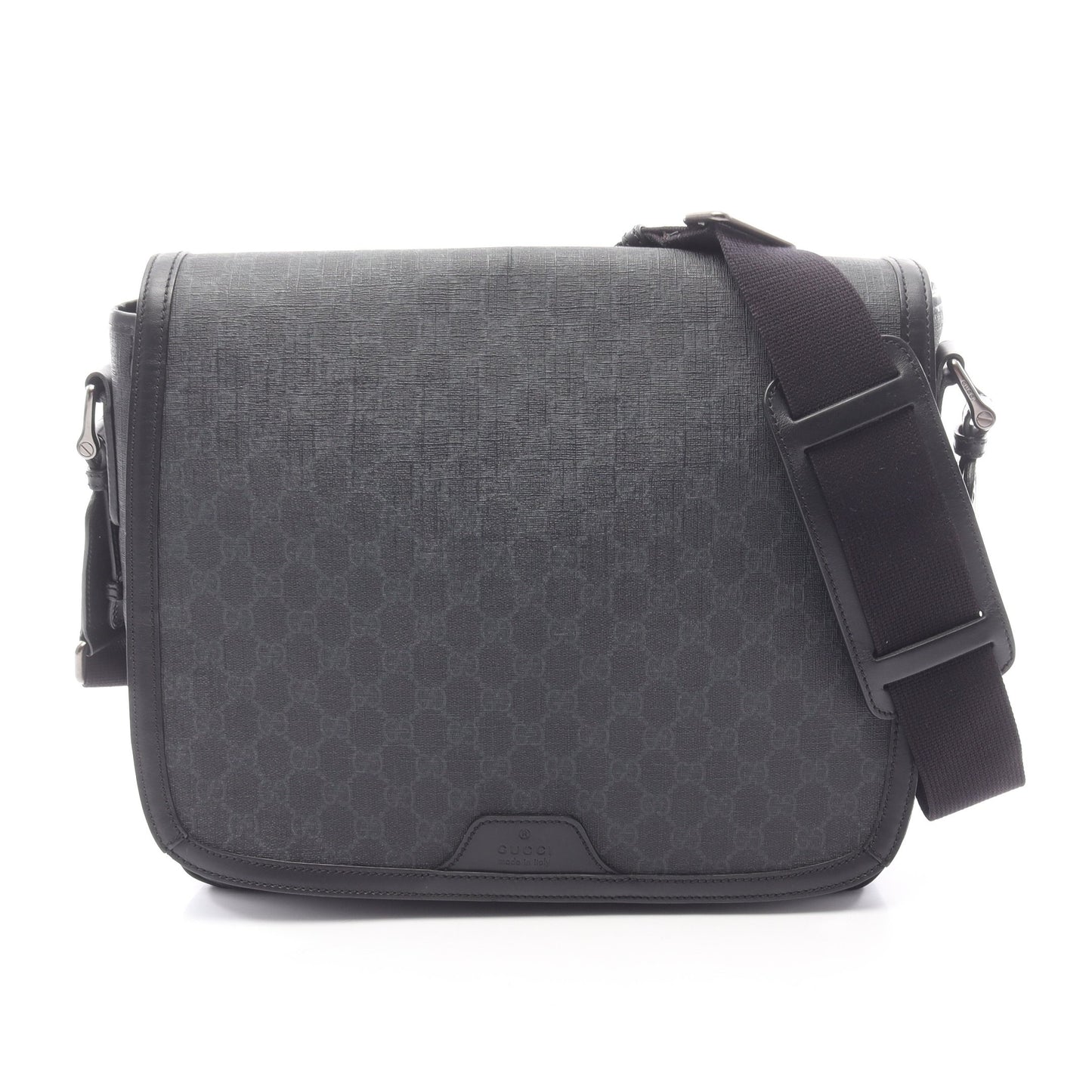 GGスプリーム ショルダーバッグ PVC レザー ブラック グッチ バッグ GUCCI
