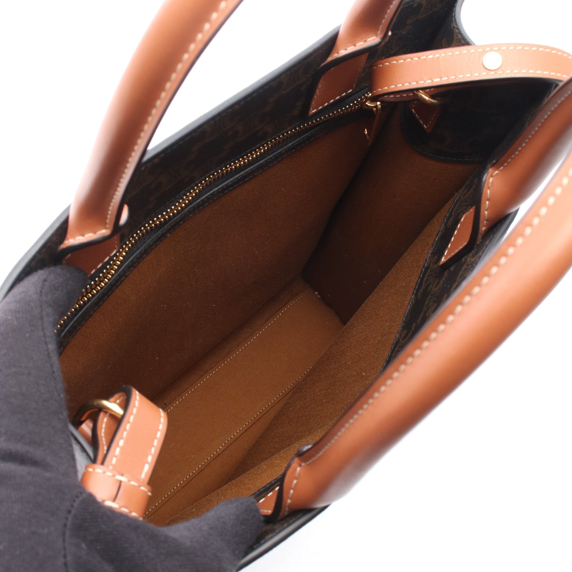 スモール バーティカル カバ トリオンフ 2WAY ハンドバッグ トートバッグ PVC レザー ブラック ブラウン セリーヌ バッグ CELINE