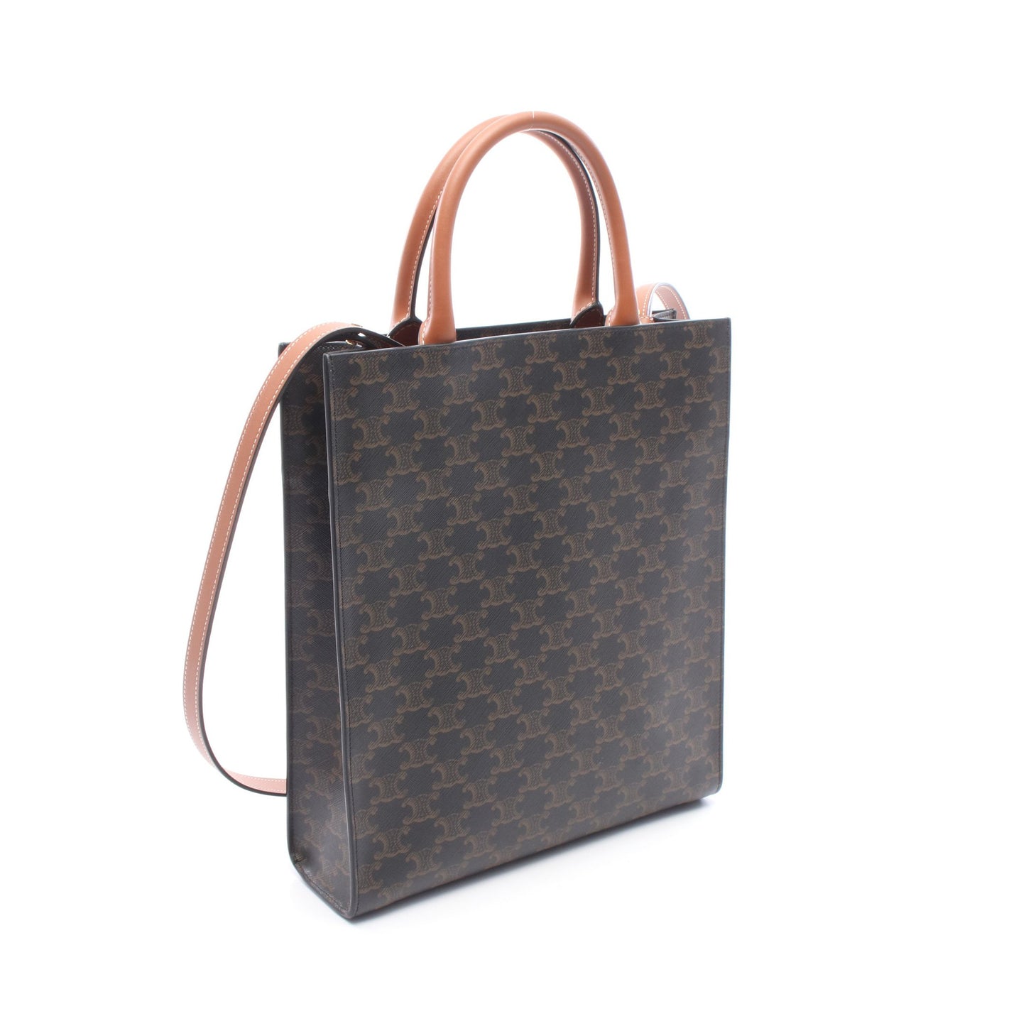 スモール バーティカル カバ トリオンフ 2WAY ハンドバッグ トートバッグ PVC レザー ブラック ブラウン セリーヌ バッグ CELINE