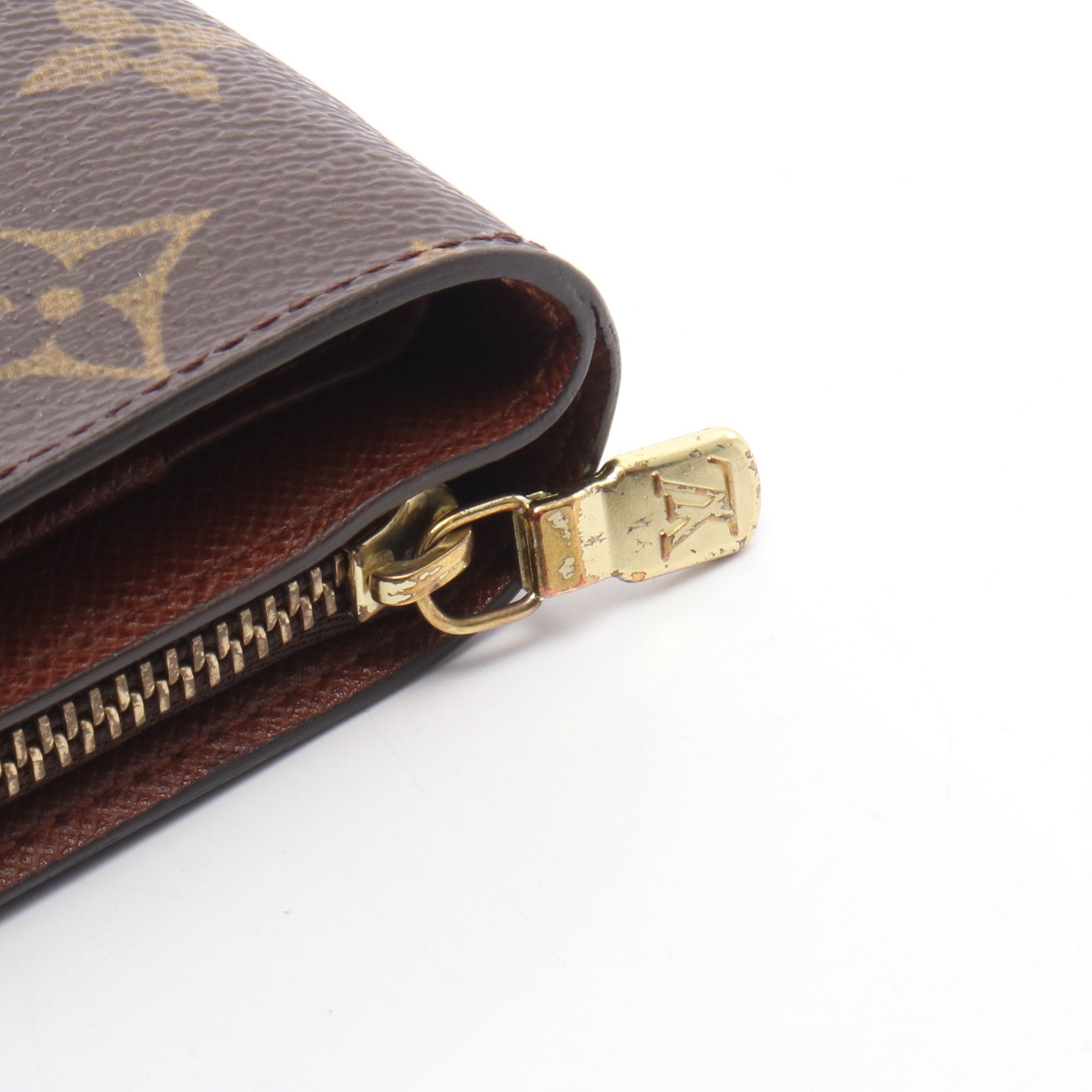 ルイヴィトン モノグラム コンパクトジップ二つ折り財布 美品】 ルイヴィトン モノグラム コンパクトジップ 二つ折り財布