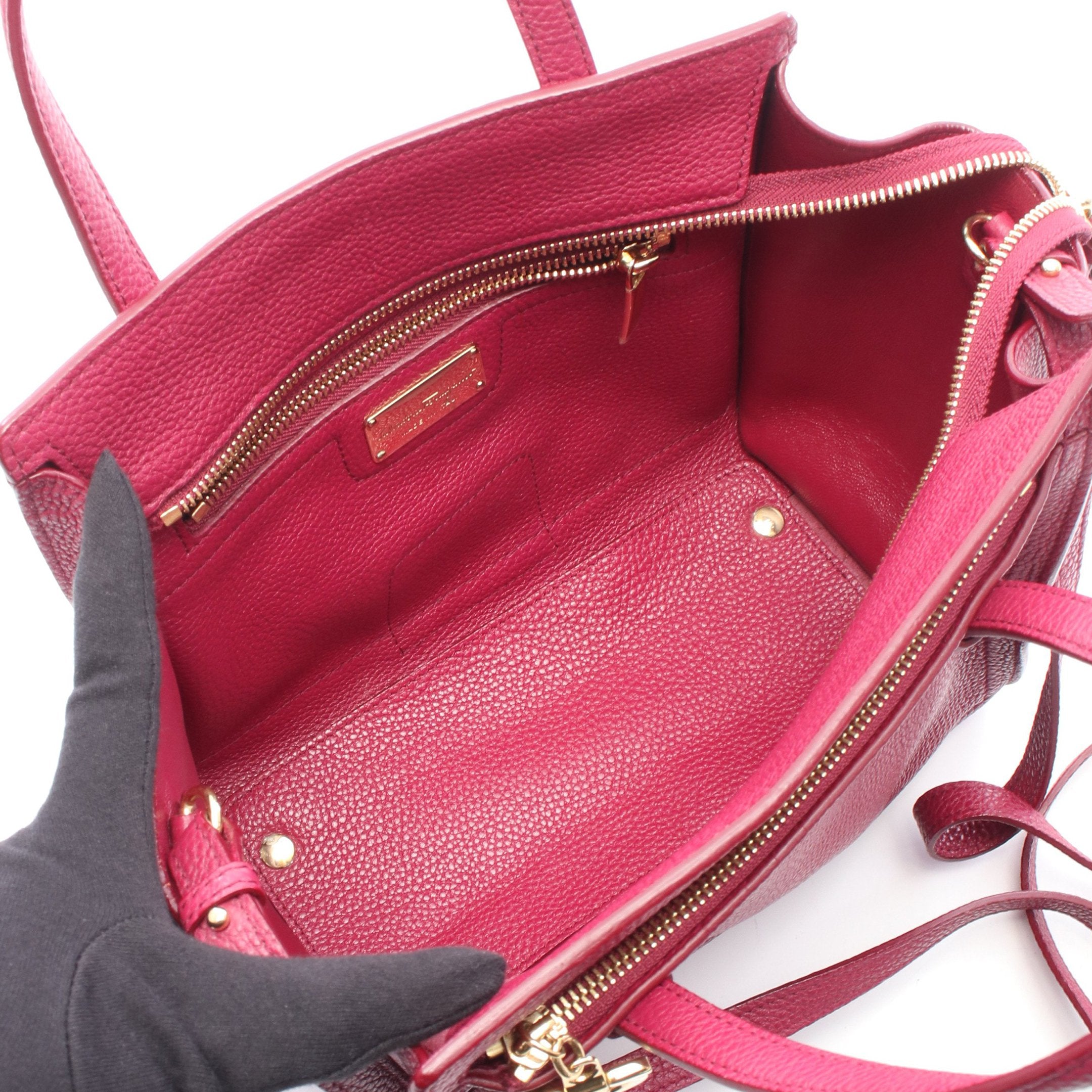 AMY エイミー ガンチーニ 2WAY ハンドバッグ レザー ピンクパープル