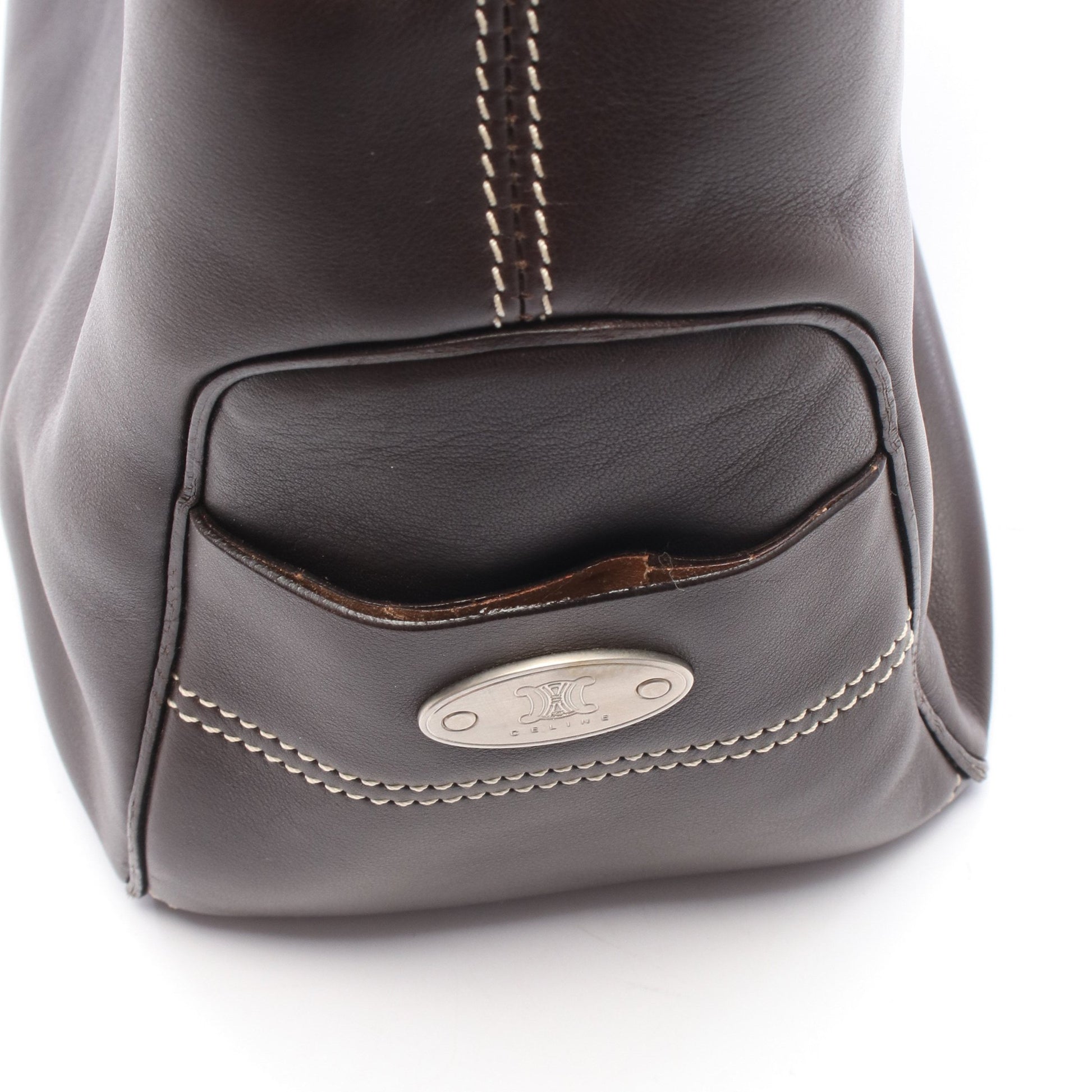 ブギーバッグ ハンドバッグ レザー ダークブラウン セリーヌ バッグ CELINE