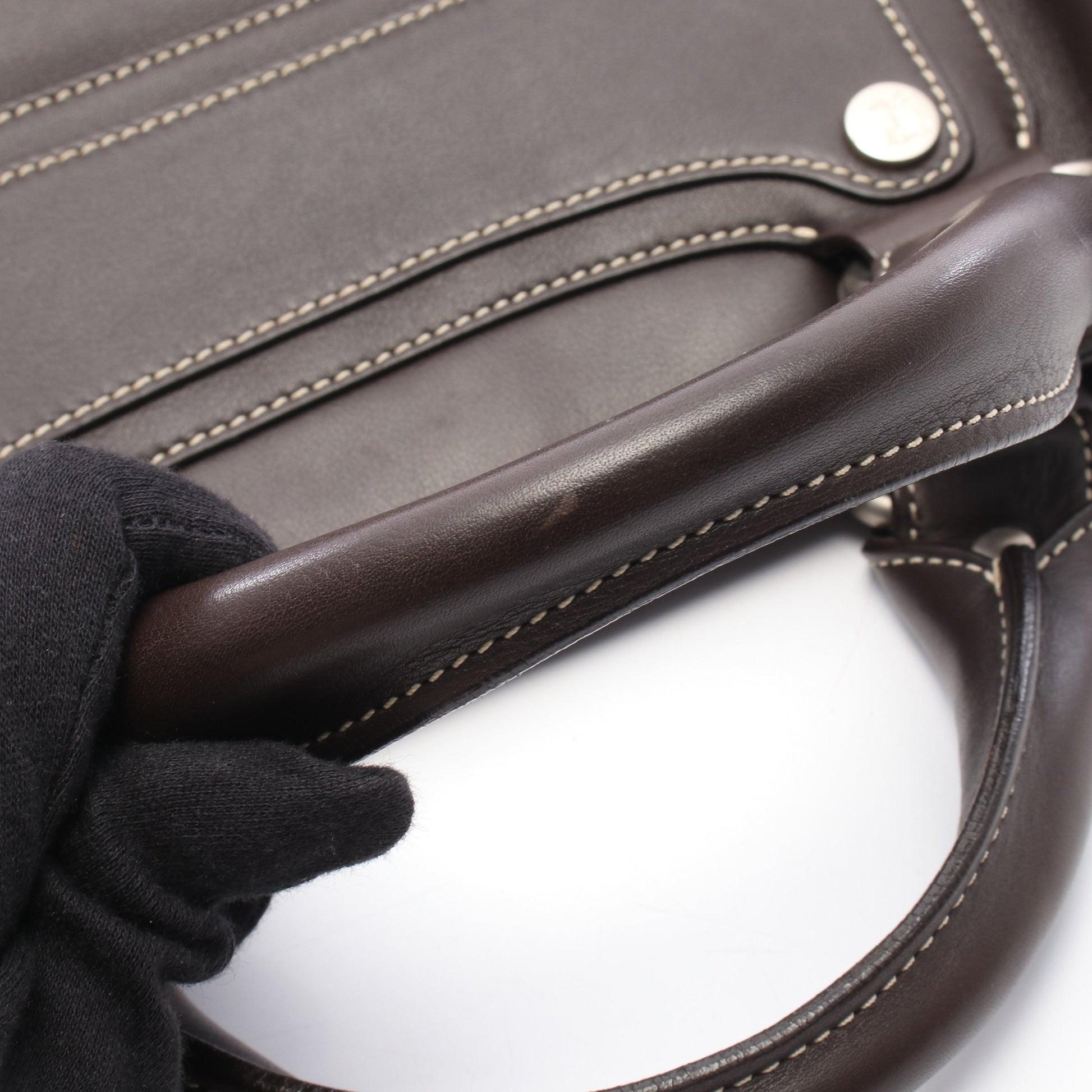 ブギーバッグ ハンドバッグ レザー ダークブラウン セリーヌ バッグ CELINE