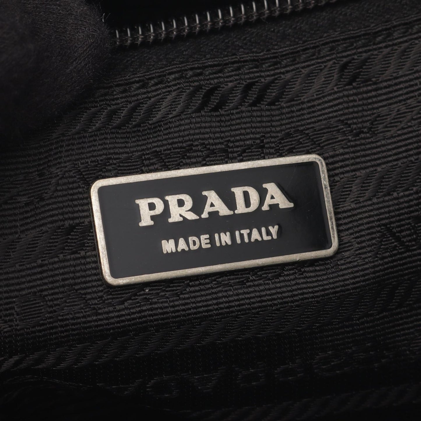 VIAGGIO ショルダーバッグ ナイロン サフィアーノレザー ブラック プラダ バッグ PRADA