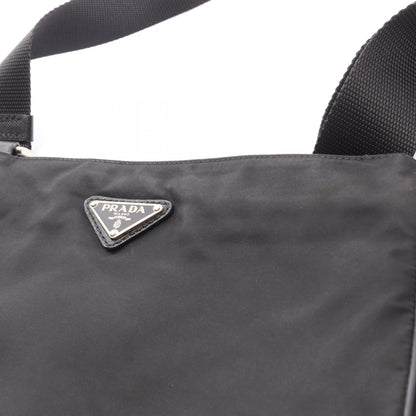 VIAGGIO ショルダーバッグ ナイロン サフィアーノレザー ブラック プラダ バッグ PRADA