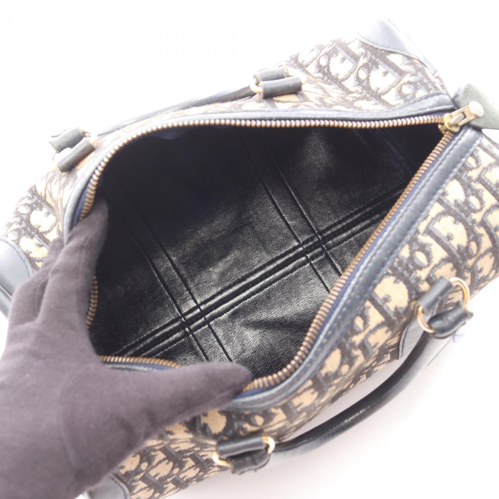 美品 ディオール トロッター キャンバス レザー ボストン ハンド バッグ Dior ディオール トロッター キャンバス/レザー ボストンバッグ