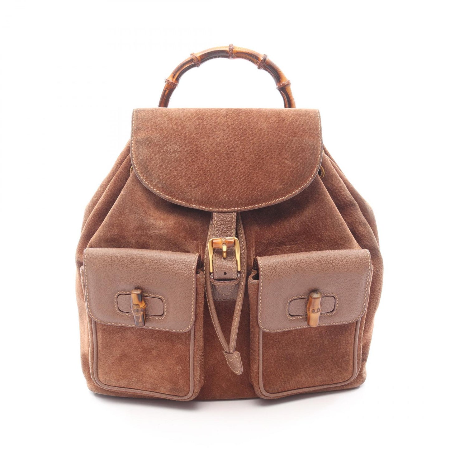 バンブー バックパック リュックサック スエード レザー ブラウン グッチ バッグ GUCCI