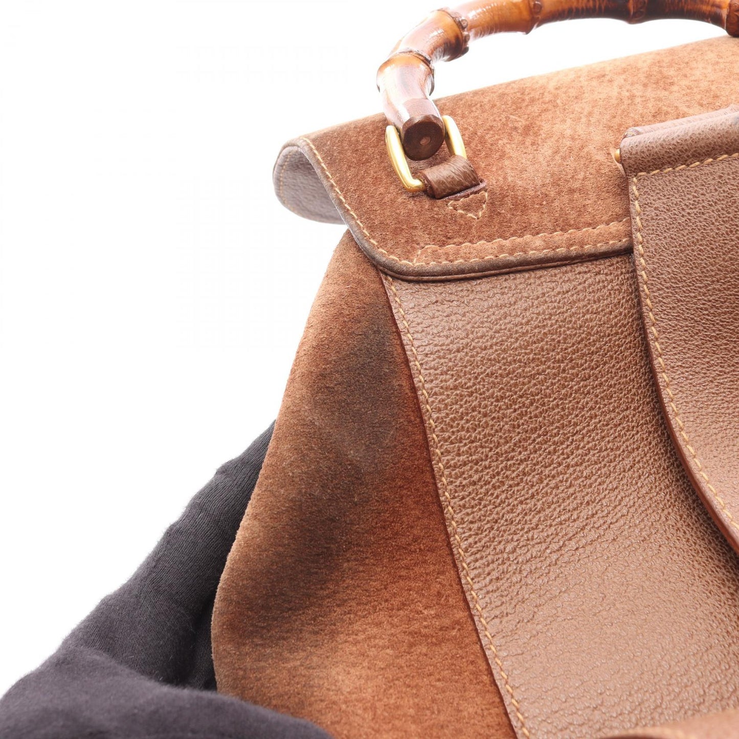 バンブー バックパック リュックサック スエード レザー ブラウン グッチ バッグ GUCCI
