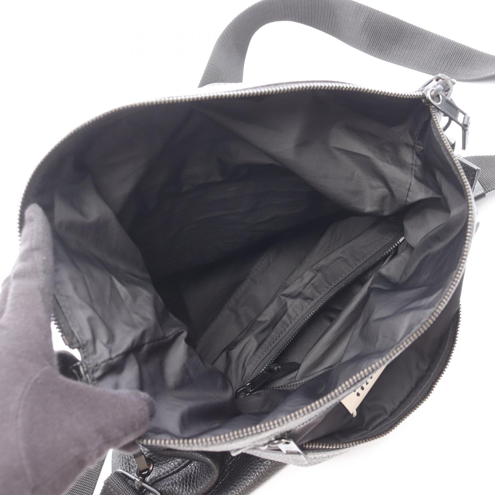 5AC ショルダーバッグ レザー ブラック メゾンマルジェラ バッグ Maison Margiela