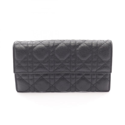 カナージュ 二つ折り長財布 レザー ブラック クリスチャンディオール 財布・小物 Christian Dior