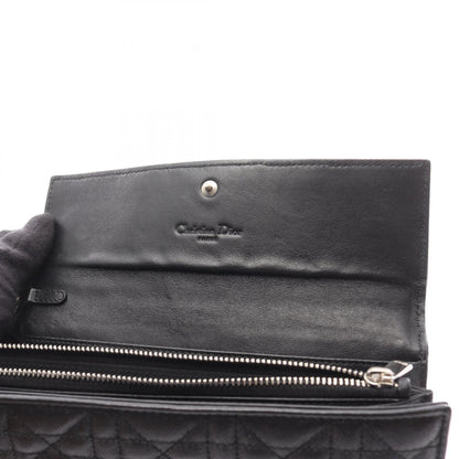 カナージュ 二つ折り長財布 レザー ブラック クリスチャンディオール 財布・小物 Christian Dior