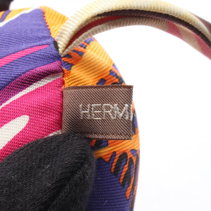 プティアッシュ バッグチャーム シルク オレンジ マルチカラー エルメス 財布・小物 HERMES