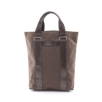 ハンドバッグ トートバッグ キャンバス レザー ダークブラウン サルヴァトーレフェラガモ バッグ Salvatore Ferragamo