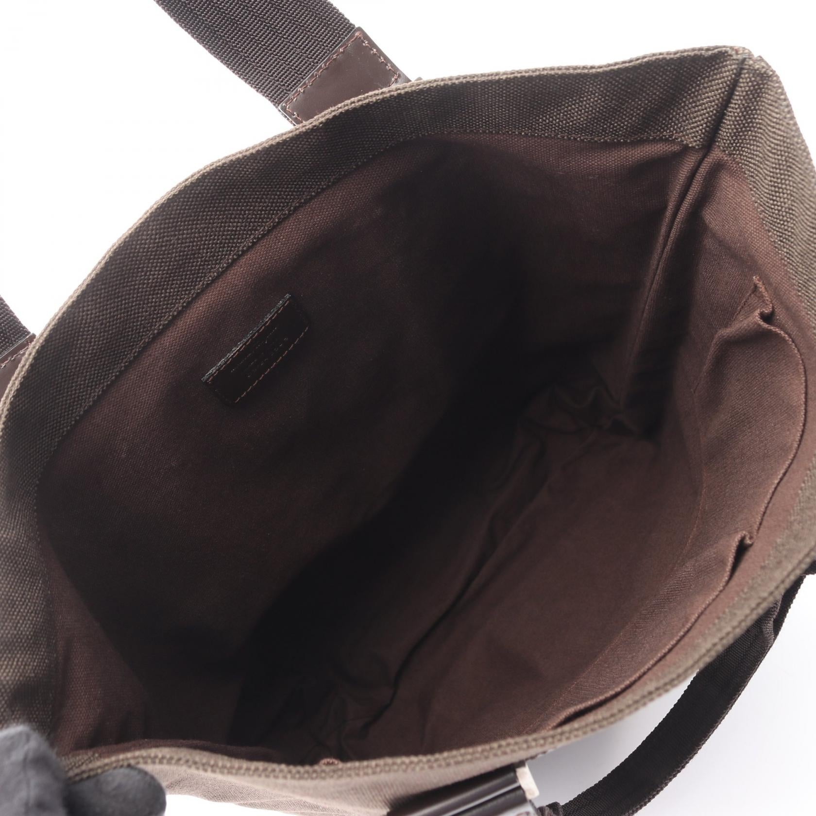 ハンドバッグ トートバッグ キャンバス レザー ダークブラウン サルヴァトーレフェラガモ バッグ Salvatore Ferragamo
