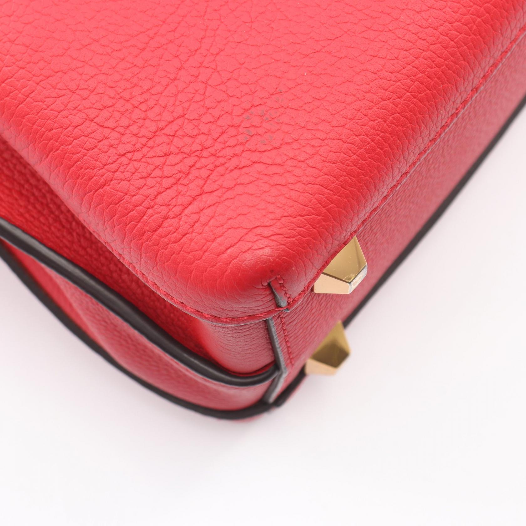 MINI MILLA ミラ 2WAY ハンドバッグ レザー レッド エムシーエム バッグ MCM