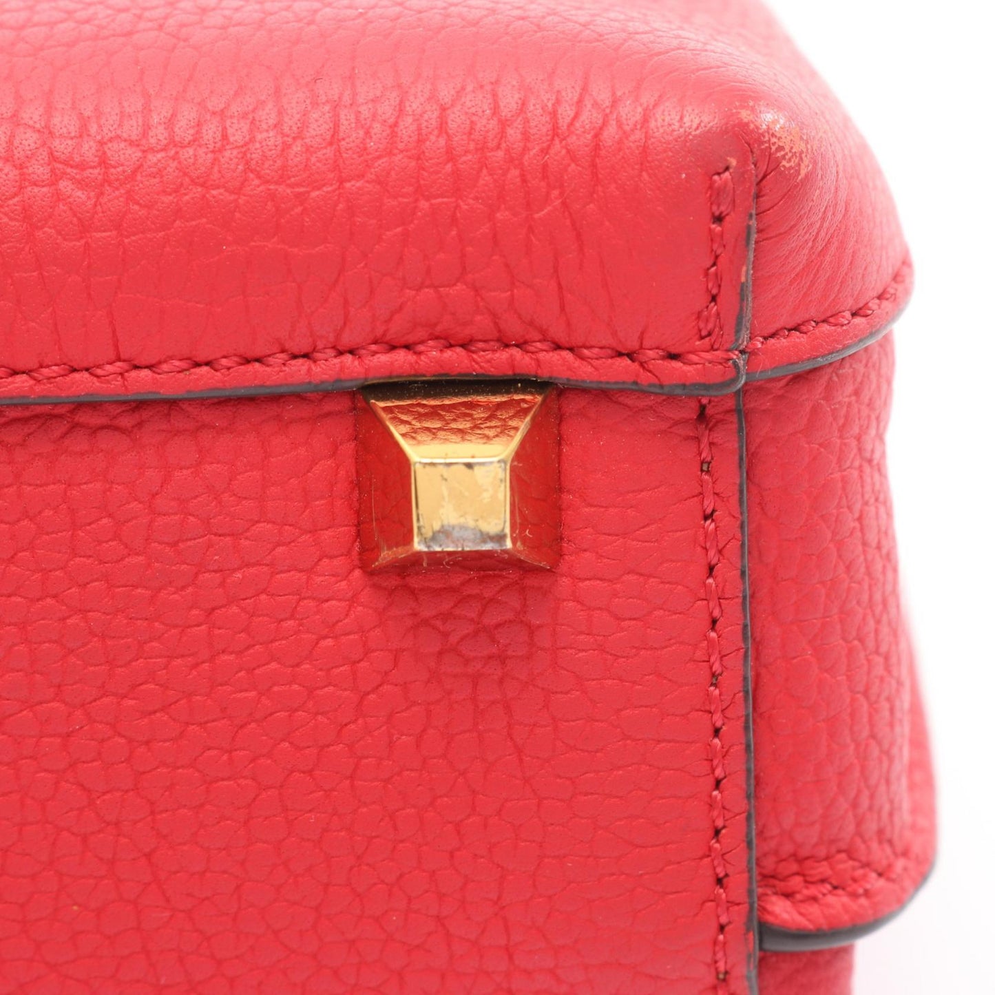 MINI MILLA ミラ 2WAY ハンドバッグ レザー レッド エムシーエム バッグ MCM