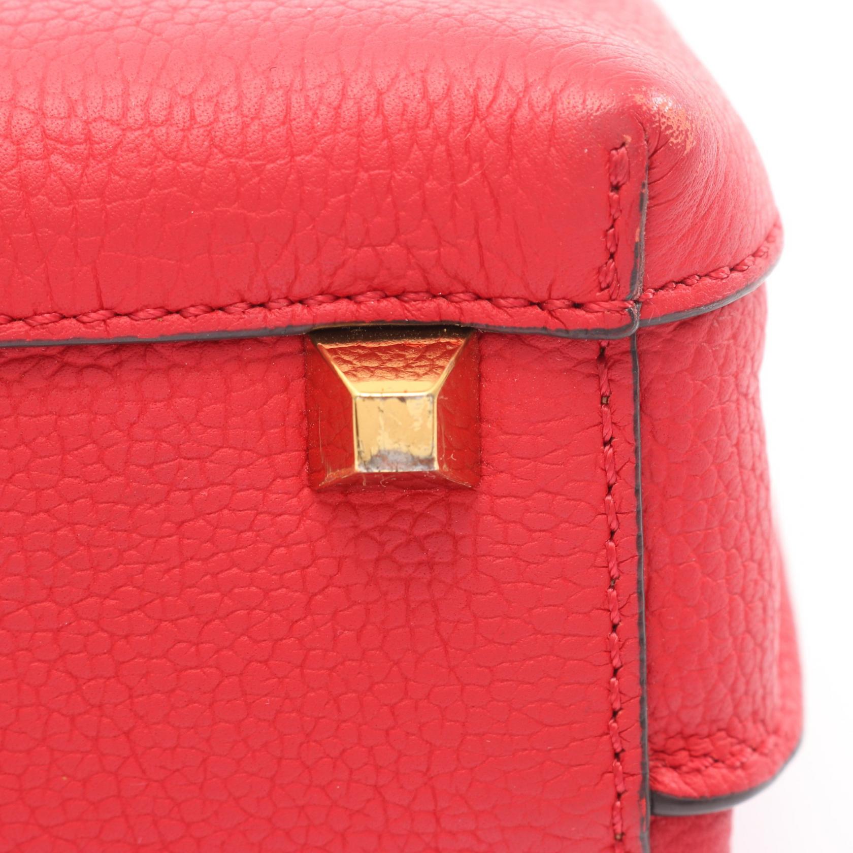 MINI MILLA ミラ 2WAY ハンドバッグ レザー レッド エムシーエム バッグ MCM