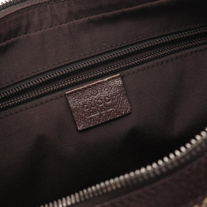 GGキャンバス ショルダーバッグ キャンバス レザー ベージュ ダークブラウン グッチ バッグ GUCCI