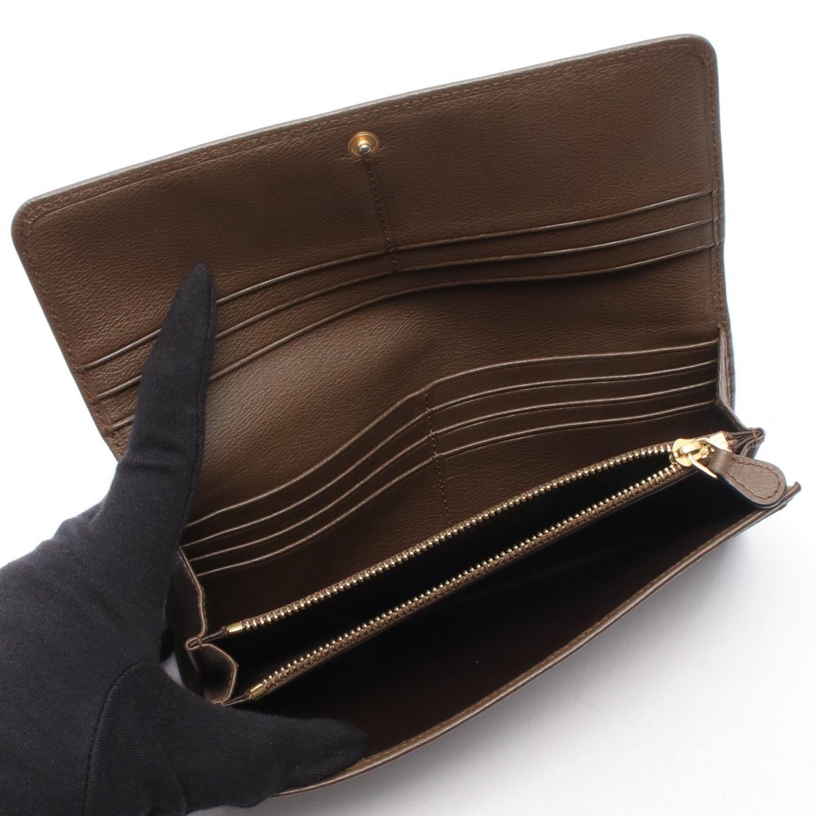 アナグラム 二つ折り長財布 レザー ブラウン ロエベ 財布・小物 LOEWE